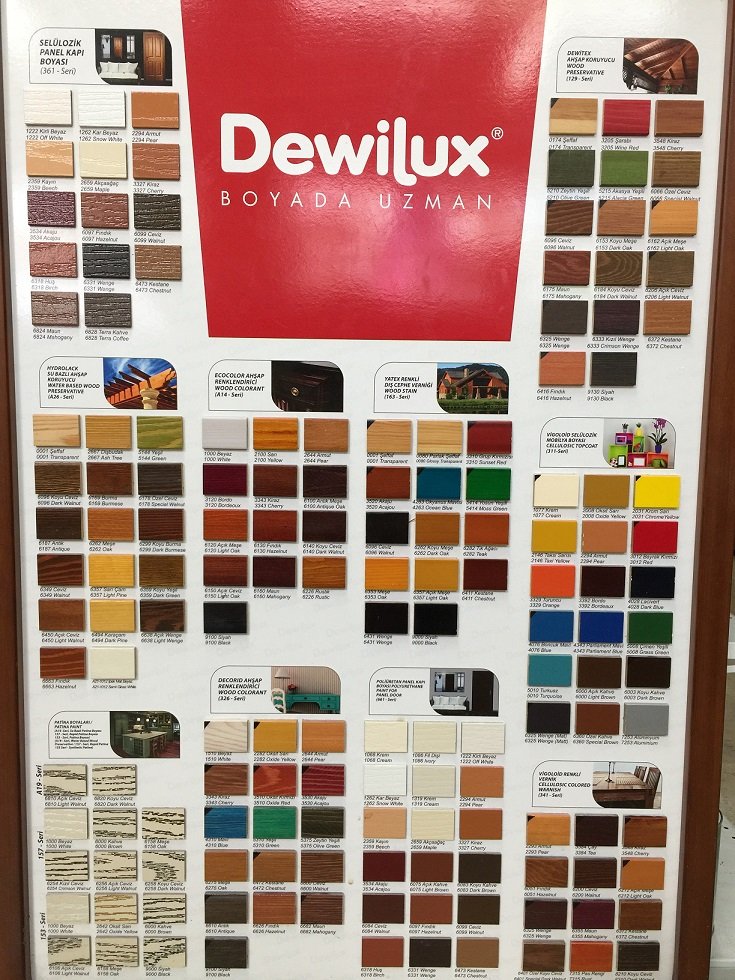DYODEWILUX MOBİLYA BOYALARI KARTELASI