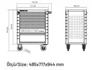 İZELTAŞ Premium Serisi Takım Dolabı (7 ÇEKMECE) (DOLU-250 PARÇA)  8245 00 7096
