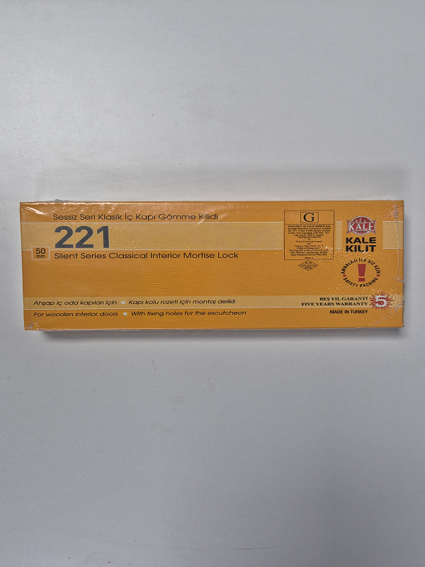 KALE KİLİT 221 Kale Sessiz Seri ''Klasik'' Anahtarlı İç Kapı Gömme Kilit