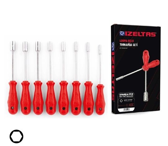 İZELTAŞ Lokma Uçlu Tornavida Takımı (8 Parça, mm)  4770 00 8108