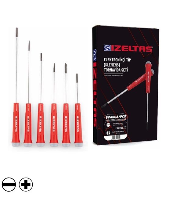 İZELTAŞ Elektronikçi Tip (Klemens) Tornavida Seti (6 Parça)  4500 00 8106